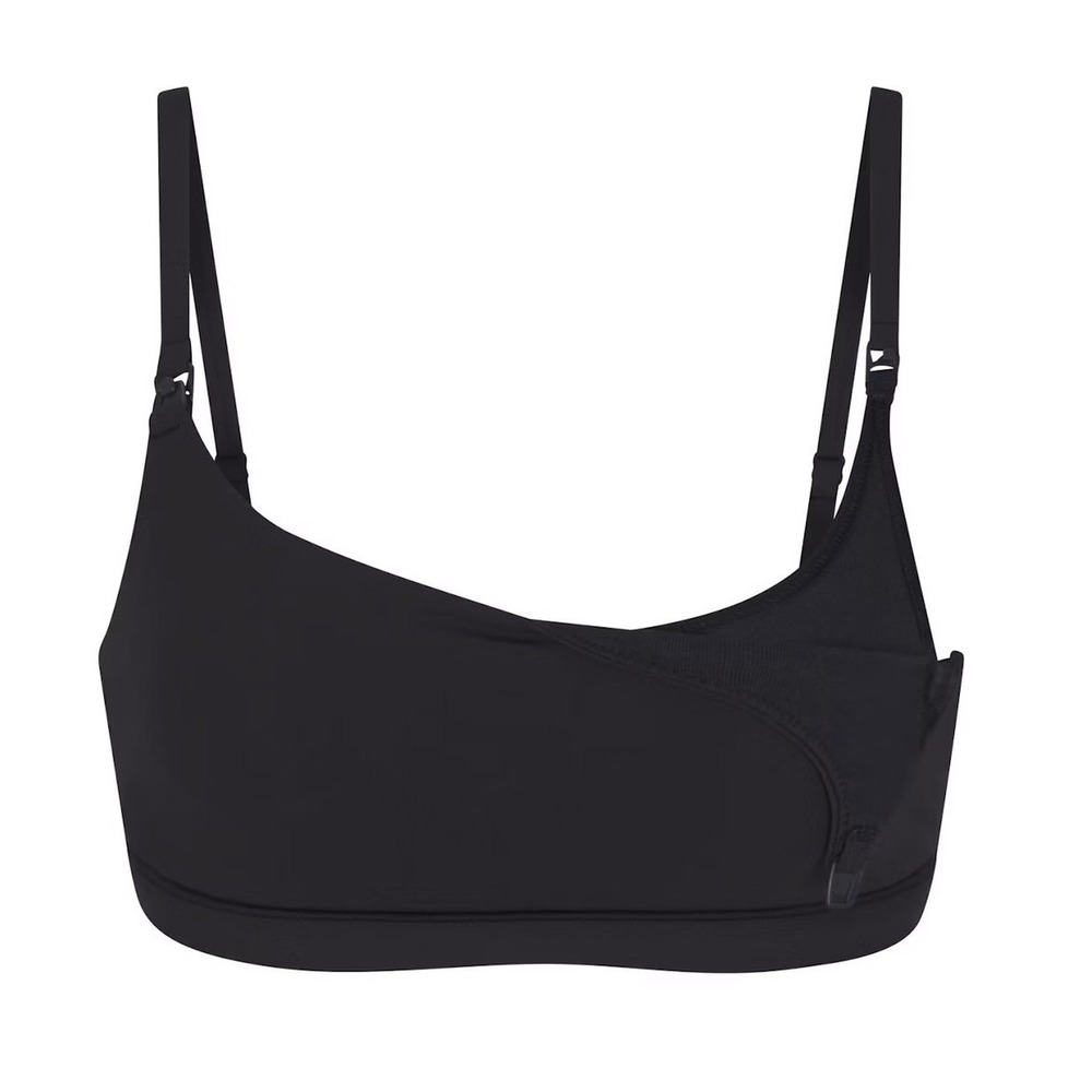 SKIMS Fits Everybody Maternity Nursing Scoop Bralette Onyx Black Set of 2 Small - Picture 2 of 6